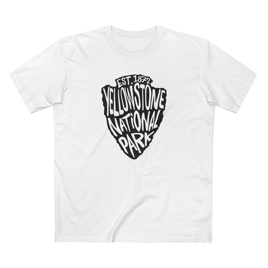 Yellowstone National Park T-Shirt - Arrowhead Design in White