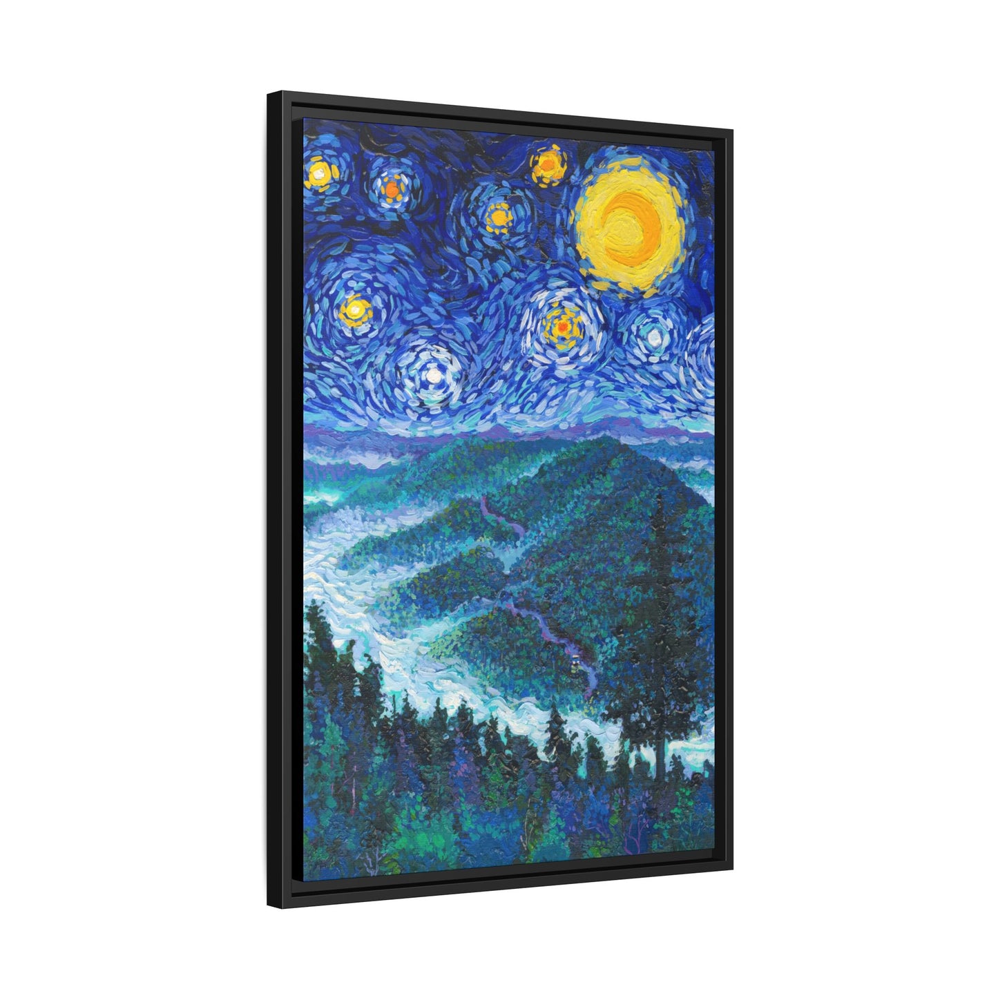 Great Smoky Mountains National Park Framed Canvas - The Starry Night