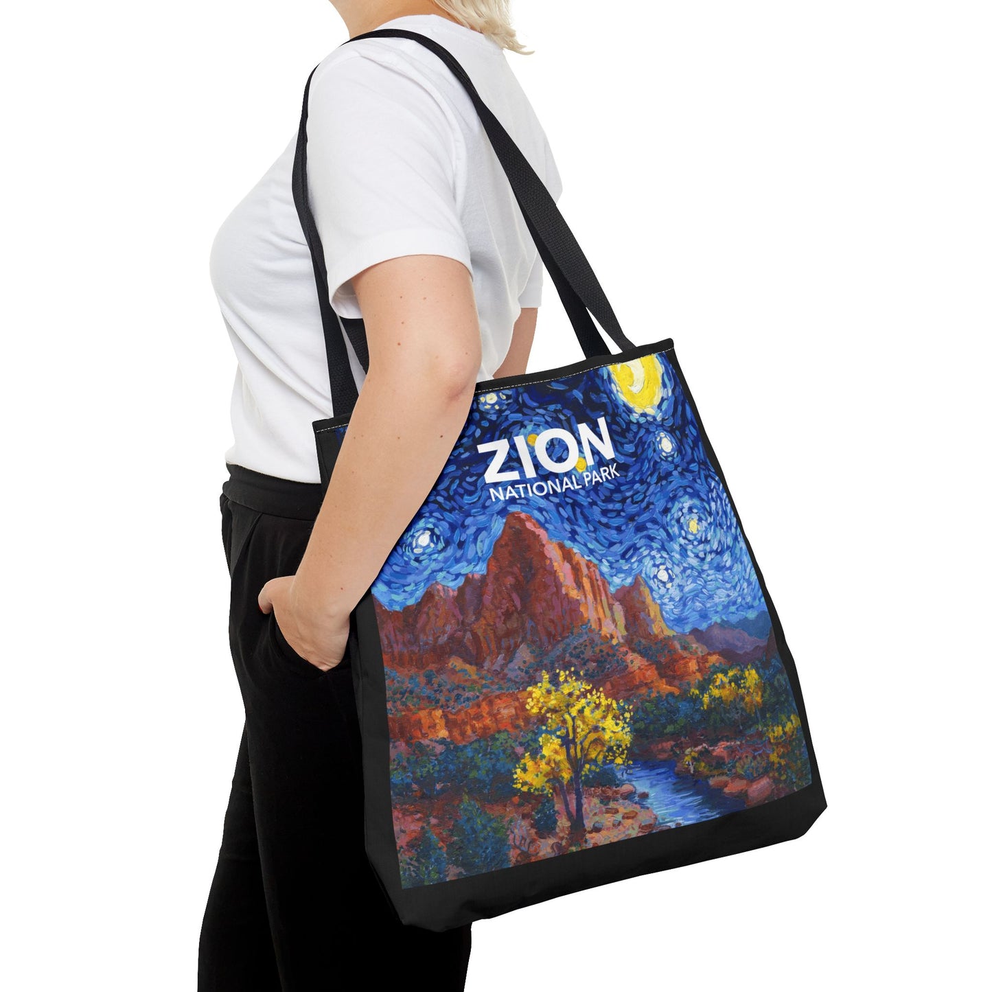 Zion National Park Tote Bag - The Starry Night Large