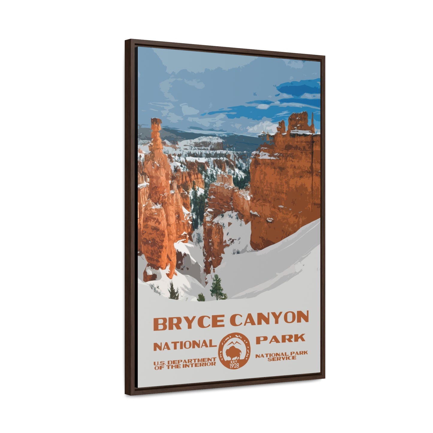 Bryce Canyon National Park Framed Canvas - WPA Poster