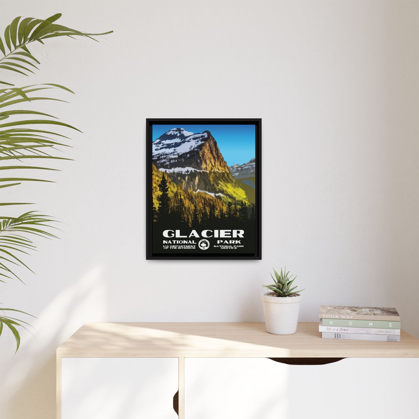 Glacier National Park Framed Canvas - WPA Poster