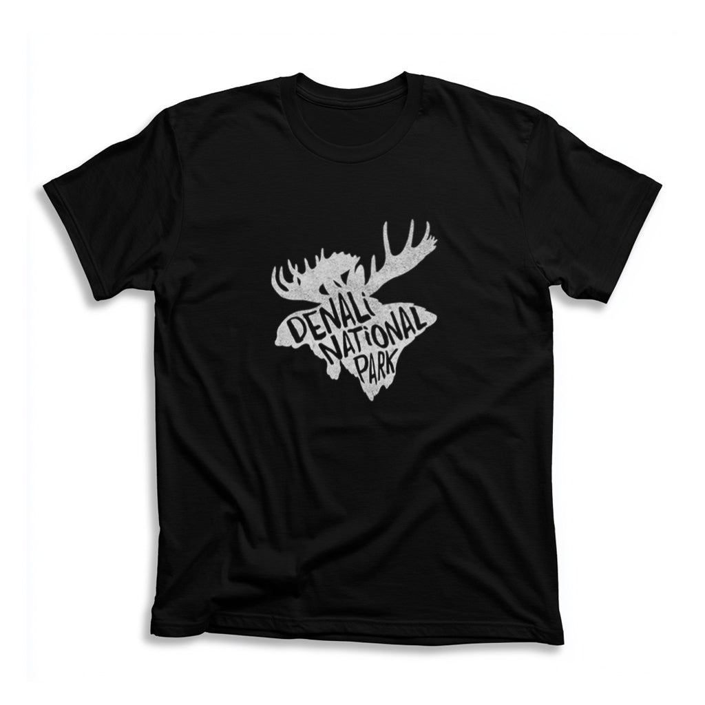 Denali National Park T-Shirt - Moose in Black