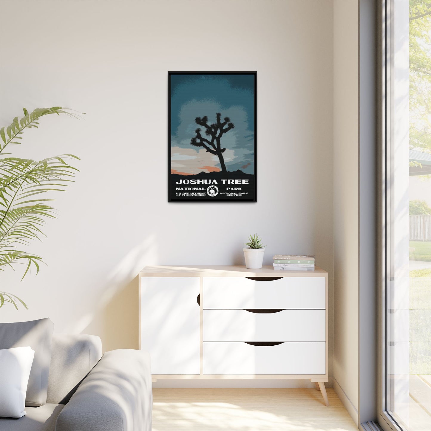 Joshua Tree National Park Framed Canvas - WPA Poster