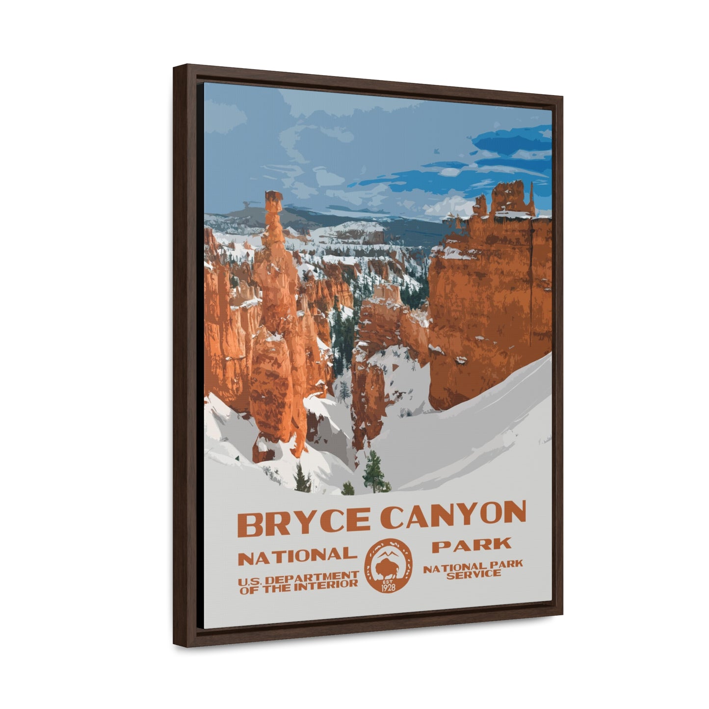 Bryce Canyon National Park Framed Canvas - WPA Poster
