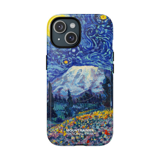 Mount Rainier National Park iPhone Case with MagSafe - Starry Night
