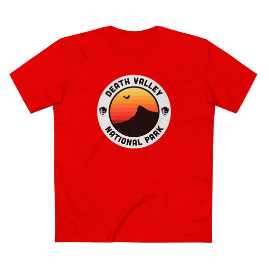 Death Valley National Park T-Shirt - Round Badge Design in Red