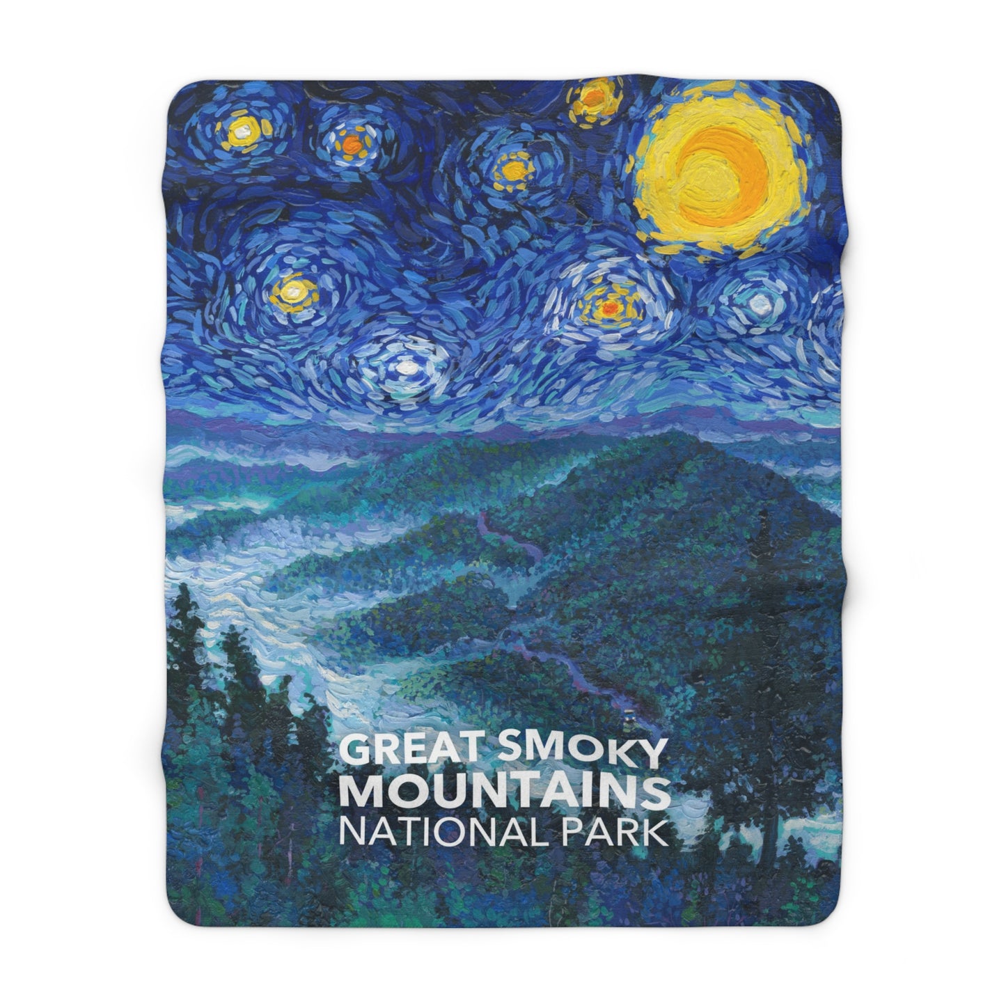 Great Smoky Mountains National Park Sherpa Blanket - The Starry Night