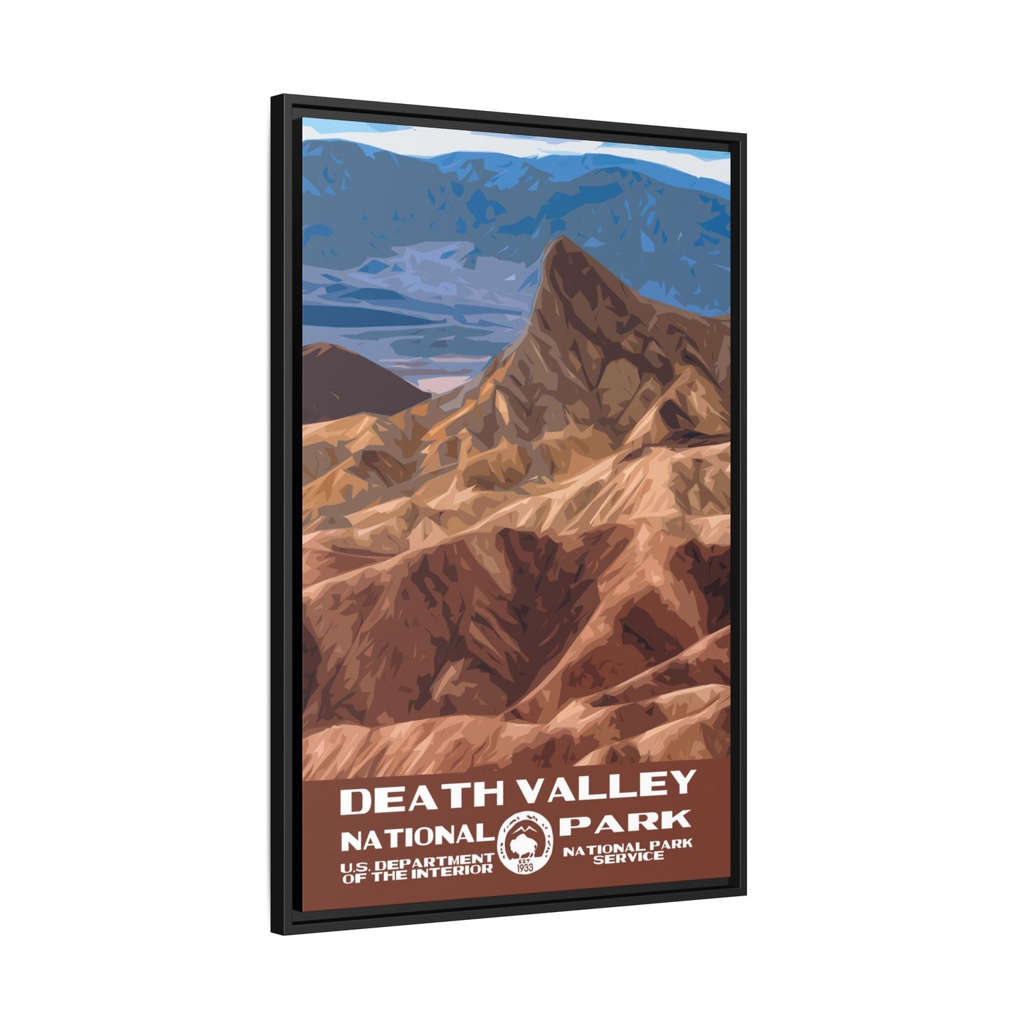 Death Valley National Park Framed Canvas - WPA Poster Zabriskie Point