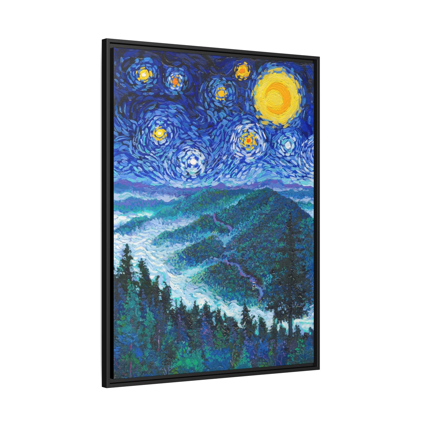 Great Smoky Mountains National Park Framed Canvas - The Starry Night