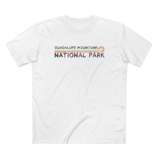 Guadalupe Mountains National Park T-Shirt - Vintage Stretched Sunrise in White