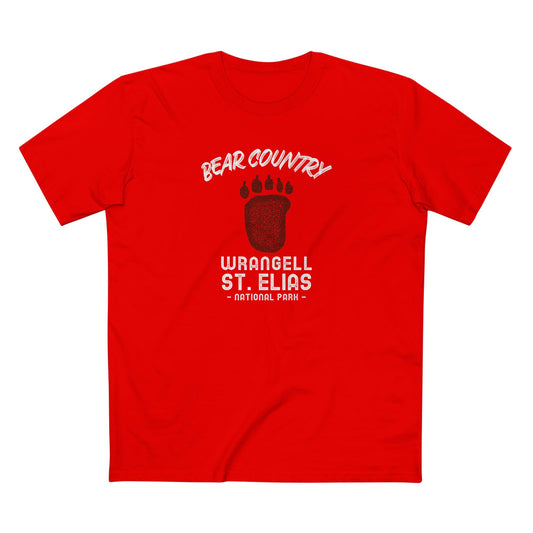 Wrangell St Elias National Park T-Shirt - Bear Country in Red