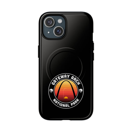 Gateway Arch National Park iPhone Case with MagSafe - Round Emblem Design