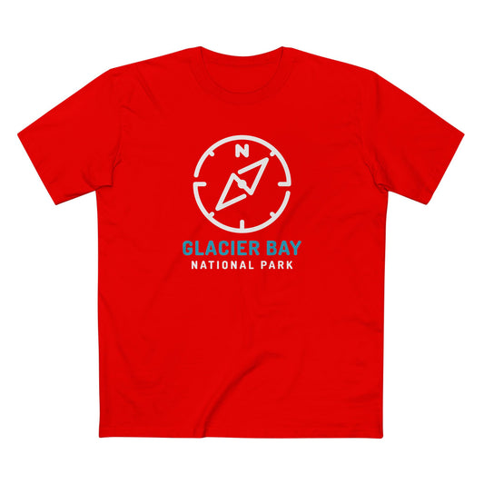 Glacier Bay National Park T-Shirt Compass Design in Red