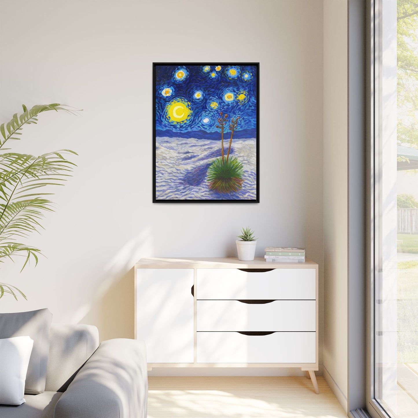 White Sands National Park Framed Canvas - The Starry Night