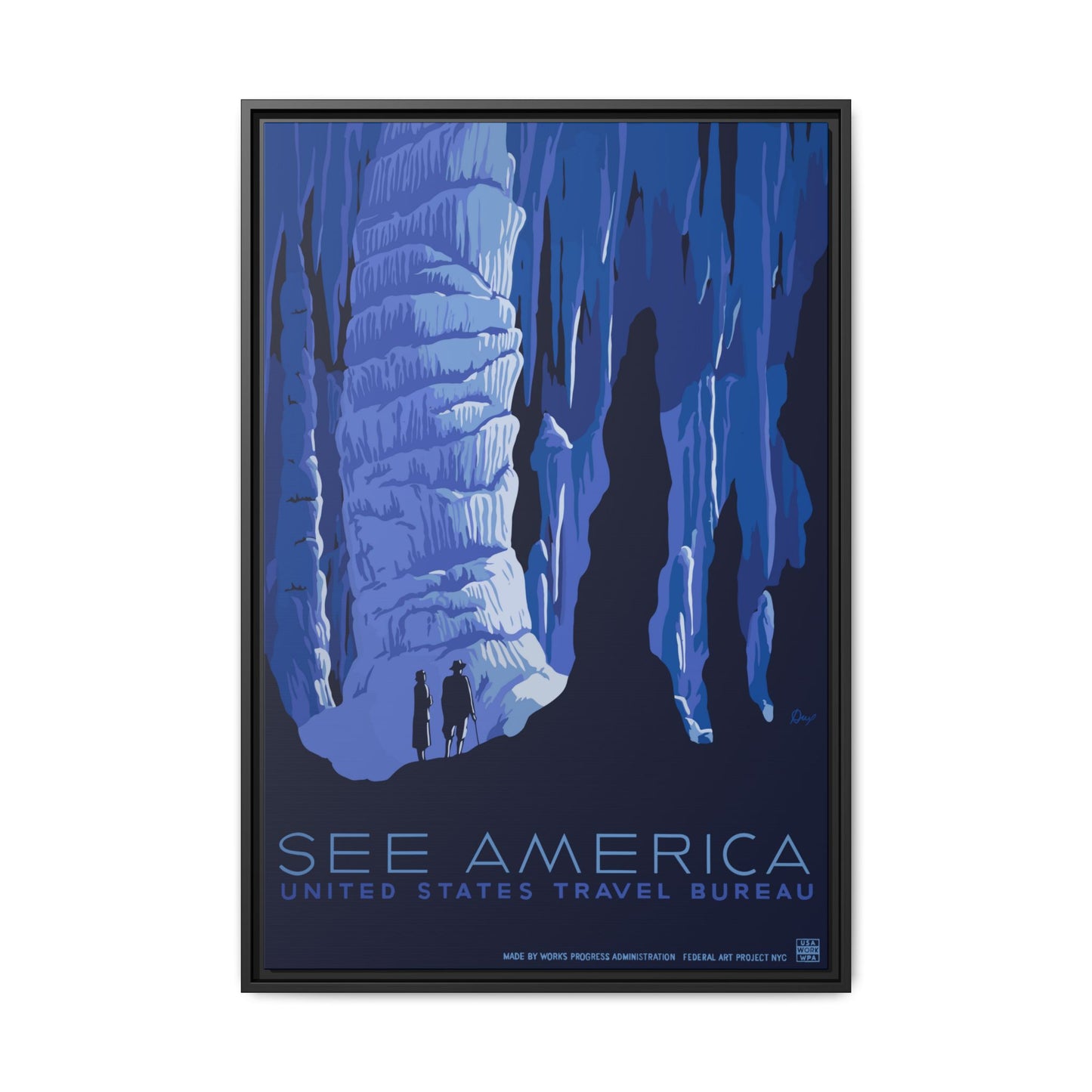 See America National Park Framed Canvas - WPA Poster