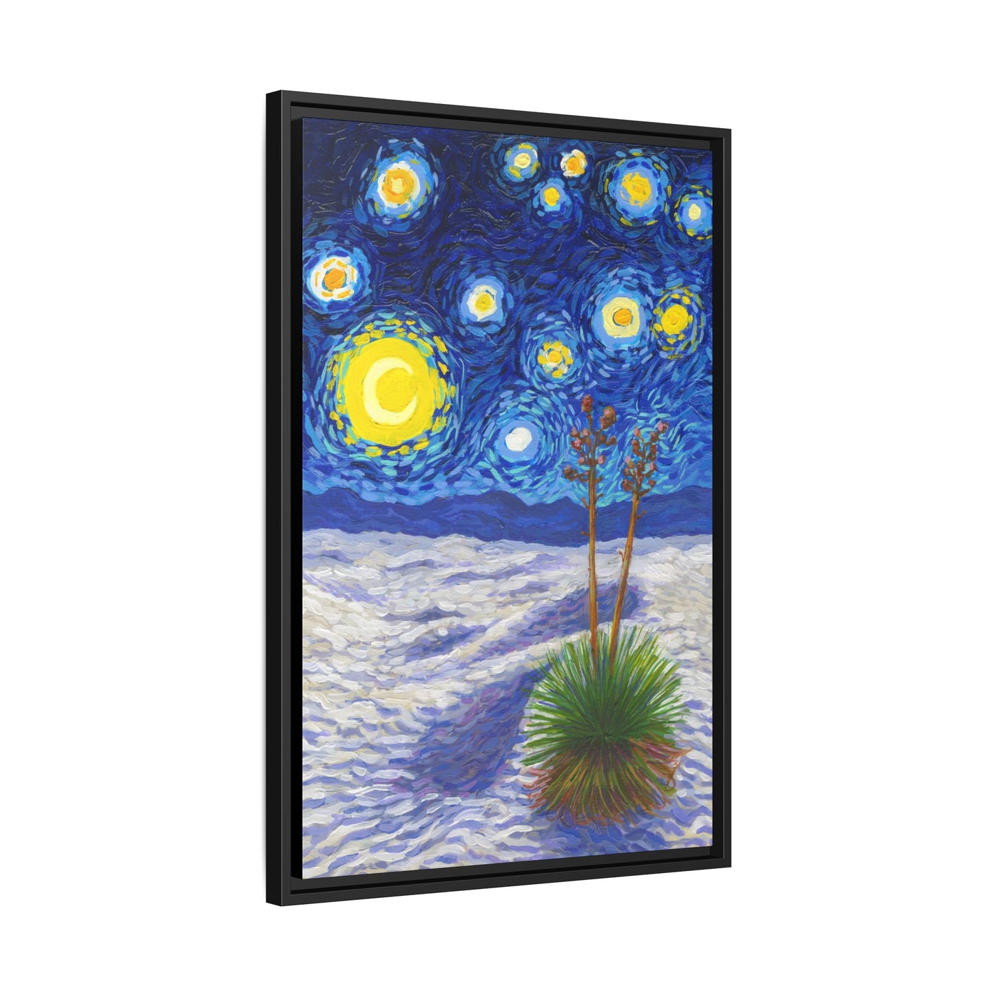 White Sands National Park Framed Canvas - The Starry Night