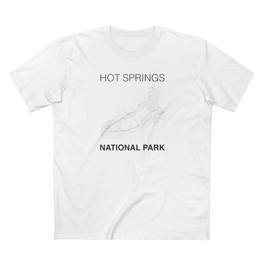 Hot Springs National Park T-Shirt Lines in White