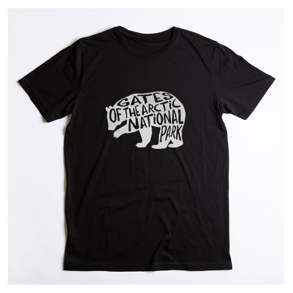 Gates of the Arctic National Park T-Shirt - Grizzly Bear in Black