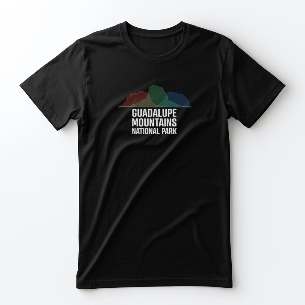 Guadalupe Mountains National Park T-Shirt - Histogram Design in Black