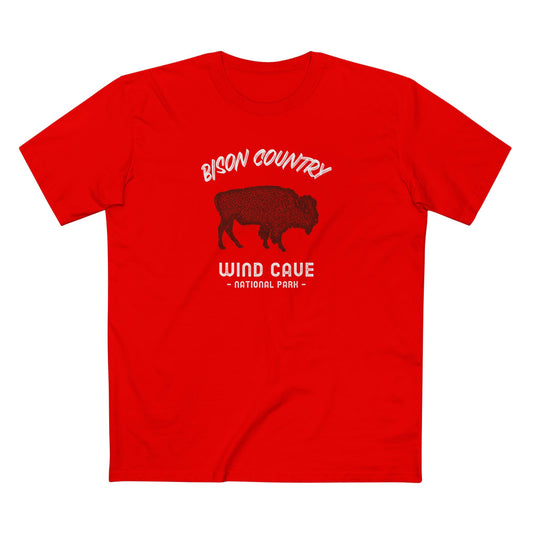Wind Cave National Park T-Shirt - Bison Country in Red