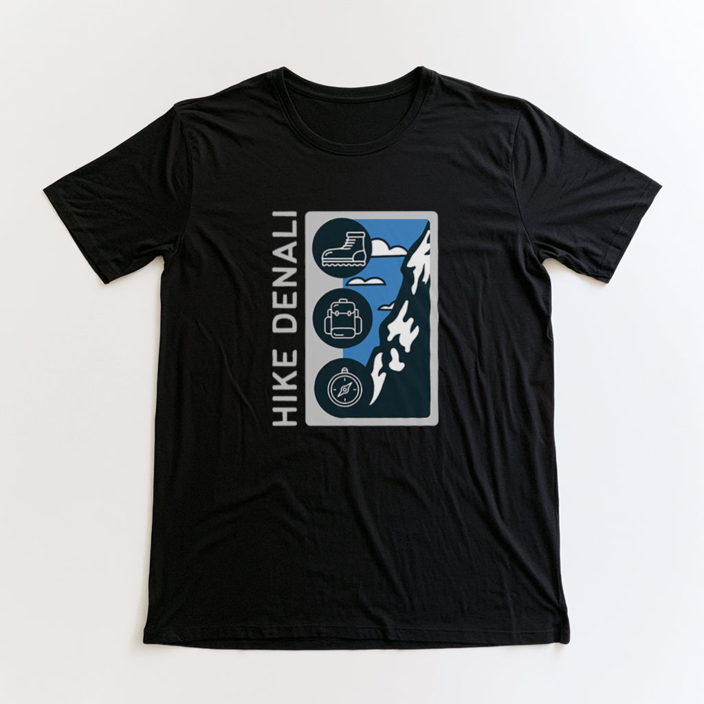 Denali National Park T-Shirt - Hike Denali in Black