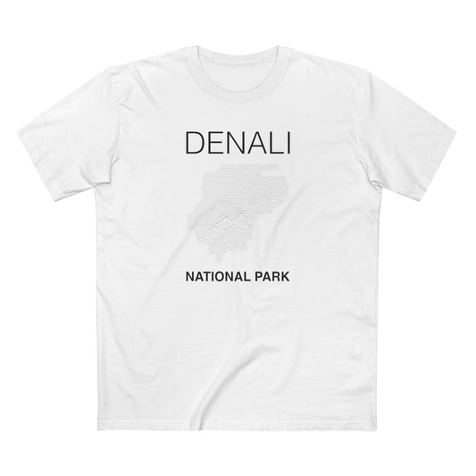 Denali National Park T-Shirt Lines in White