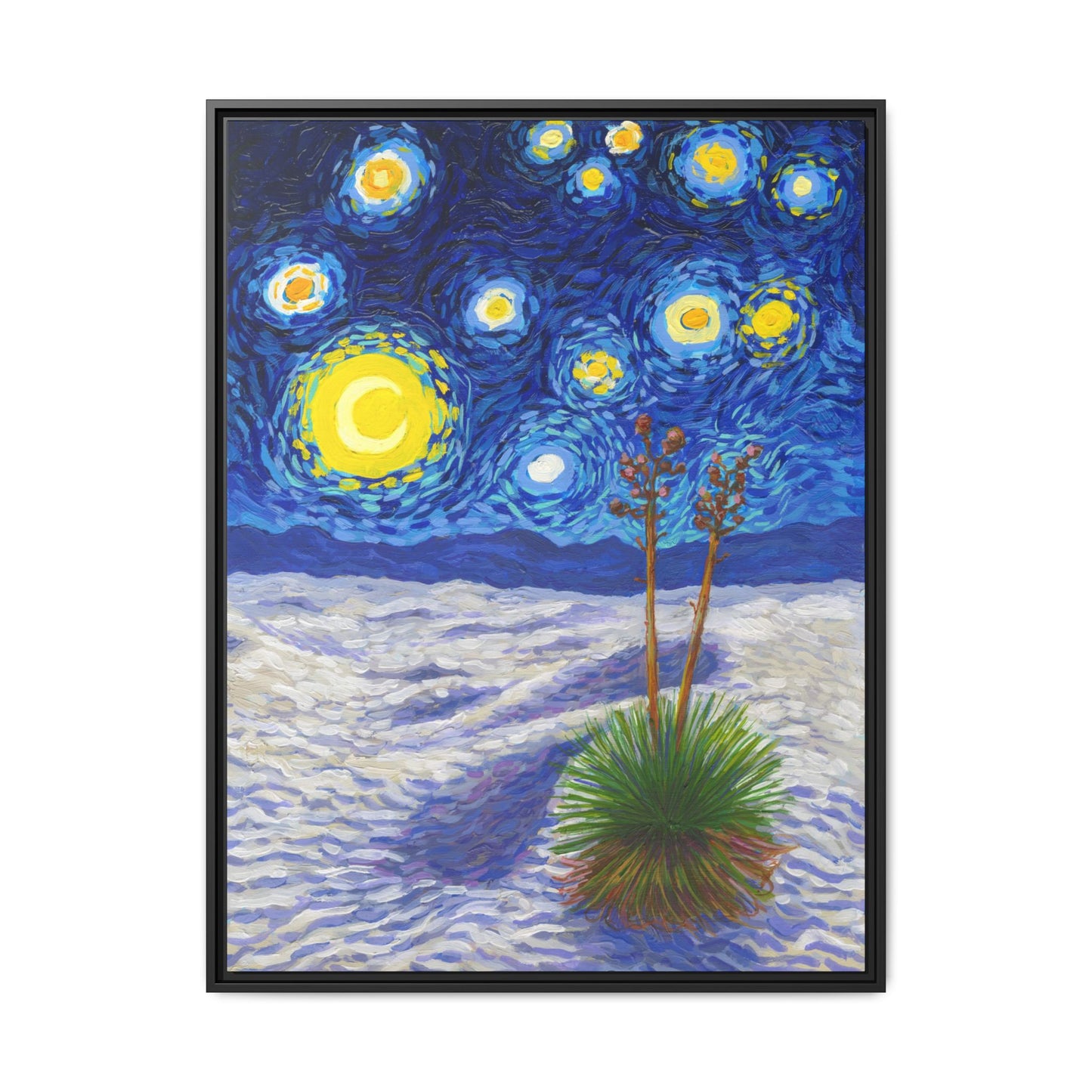 White Sands National Park Framed Canvas - The Starry Night
