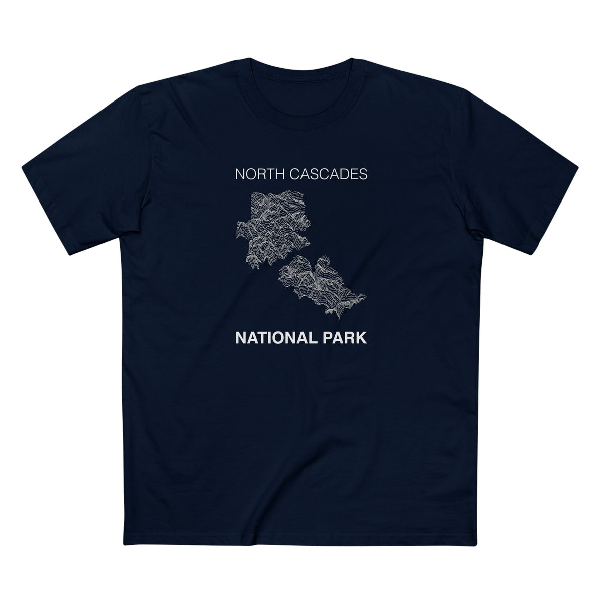 North Cascades National Park T-Shirt Lines in Navy