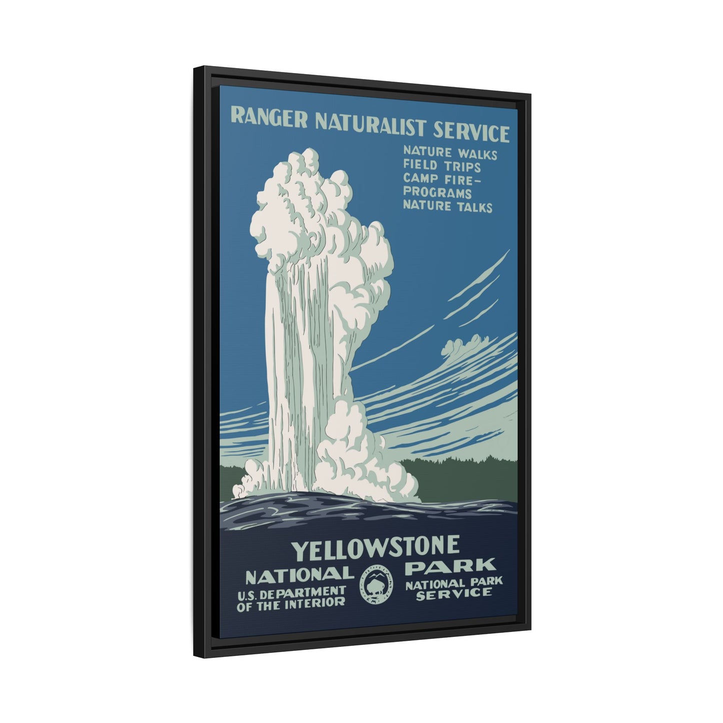 Yellowstone National Park Framed Canvas - WPA Poster