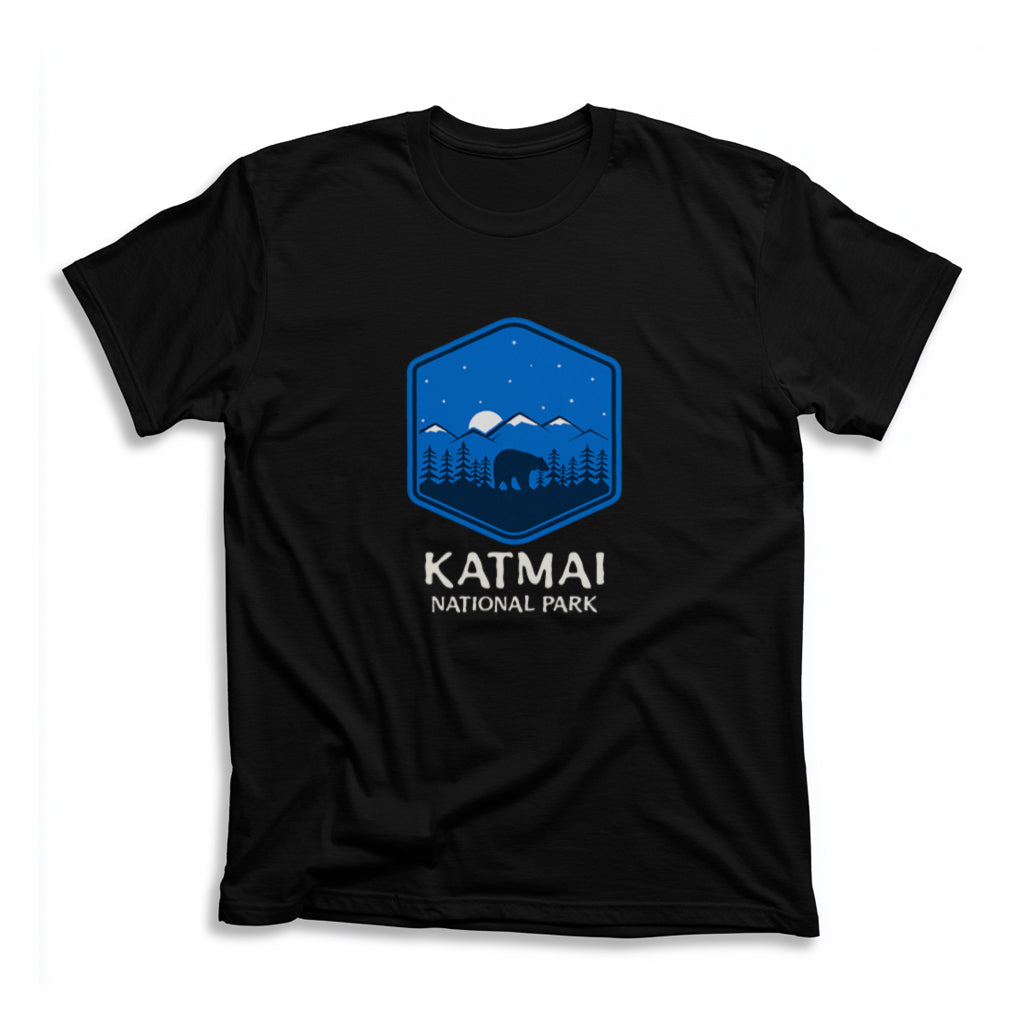 Katmai National Park T-Shirt - Bear Graphic in Black