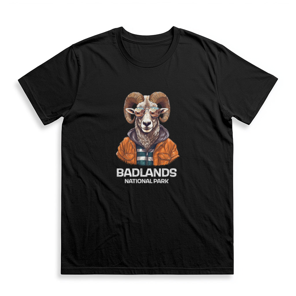Badlands National Park T-Shirt - Cool Bighorn in Black