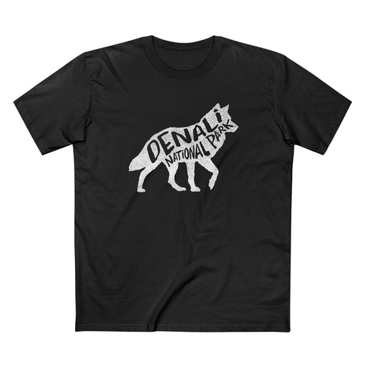 Denali national park t-shirt black wolf graphic