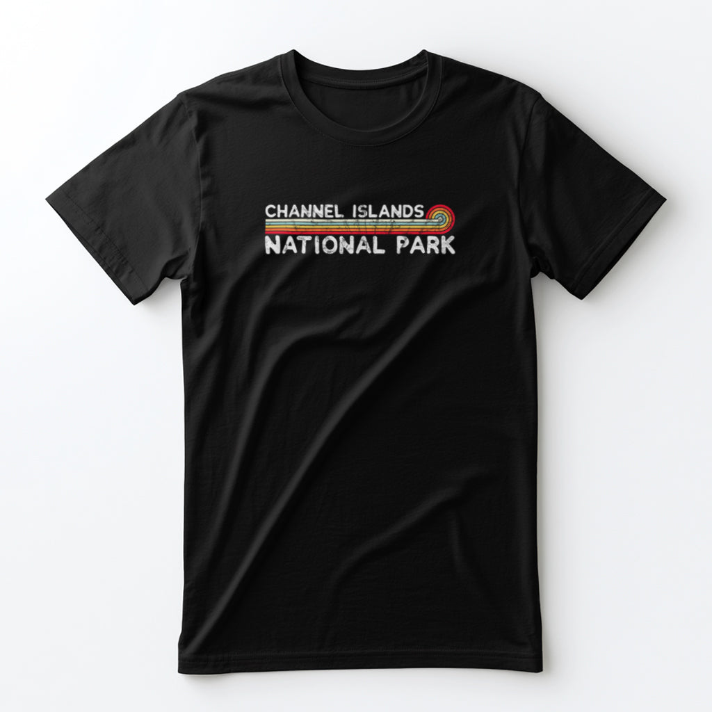 Channel Islands National Park T-Shirt - Vintage Stretched Sunrise in Black