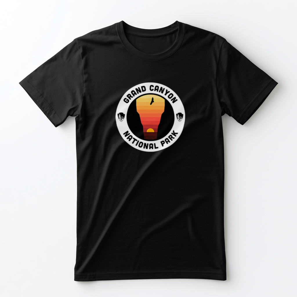 Grand Canyon National Park T-Shirt - Round Badge Design in Black