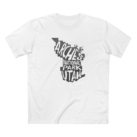 Arches National Park T-Shirt - Map in White