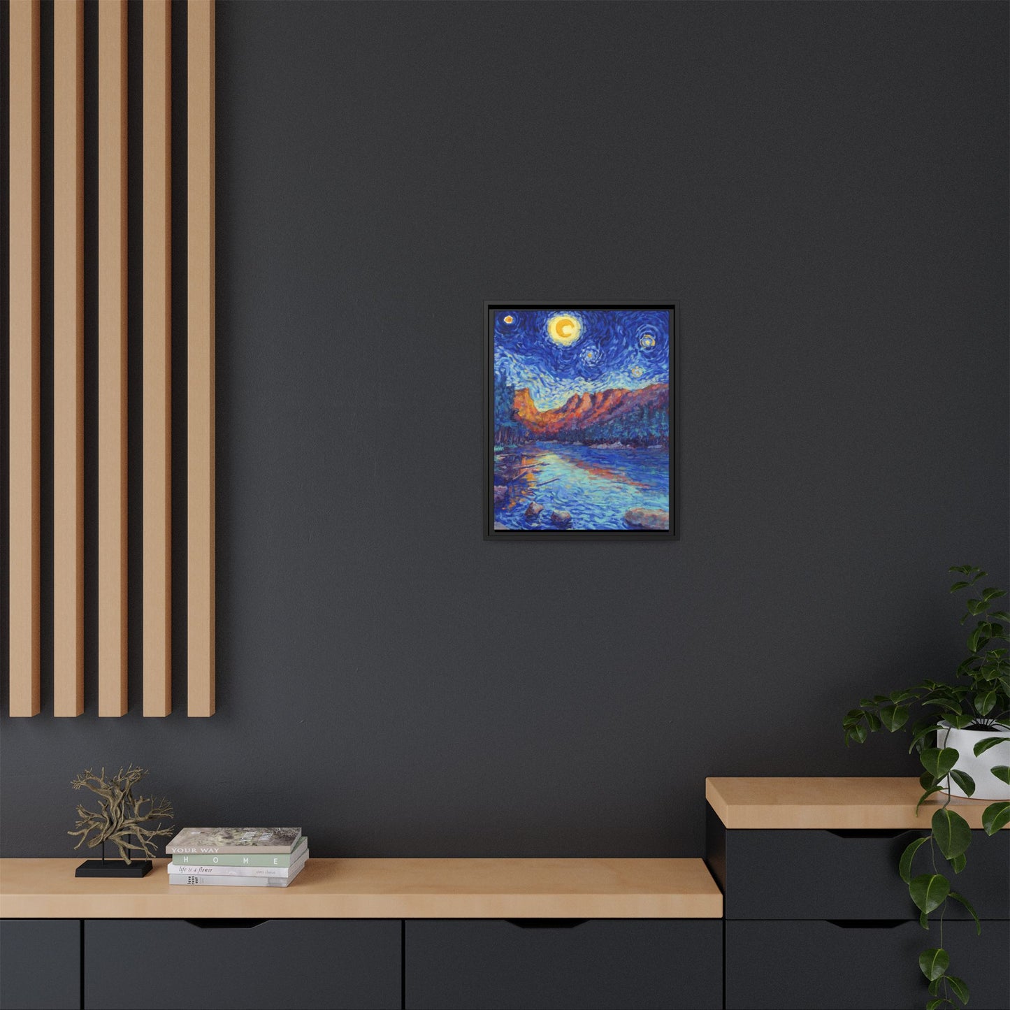 Rocky Mountain National Park Framed Canvas - The Starry Night