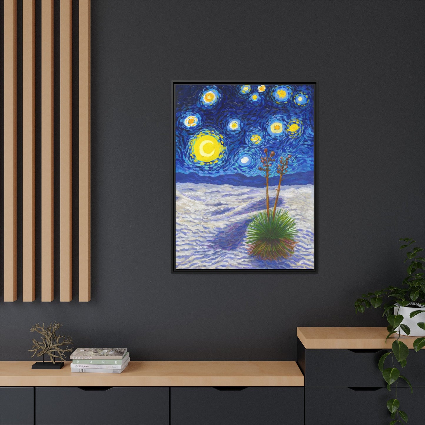 White Sands National Park Framed Canvas - The Starry Night