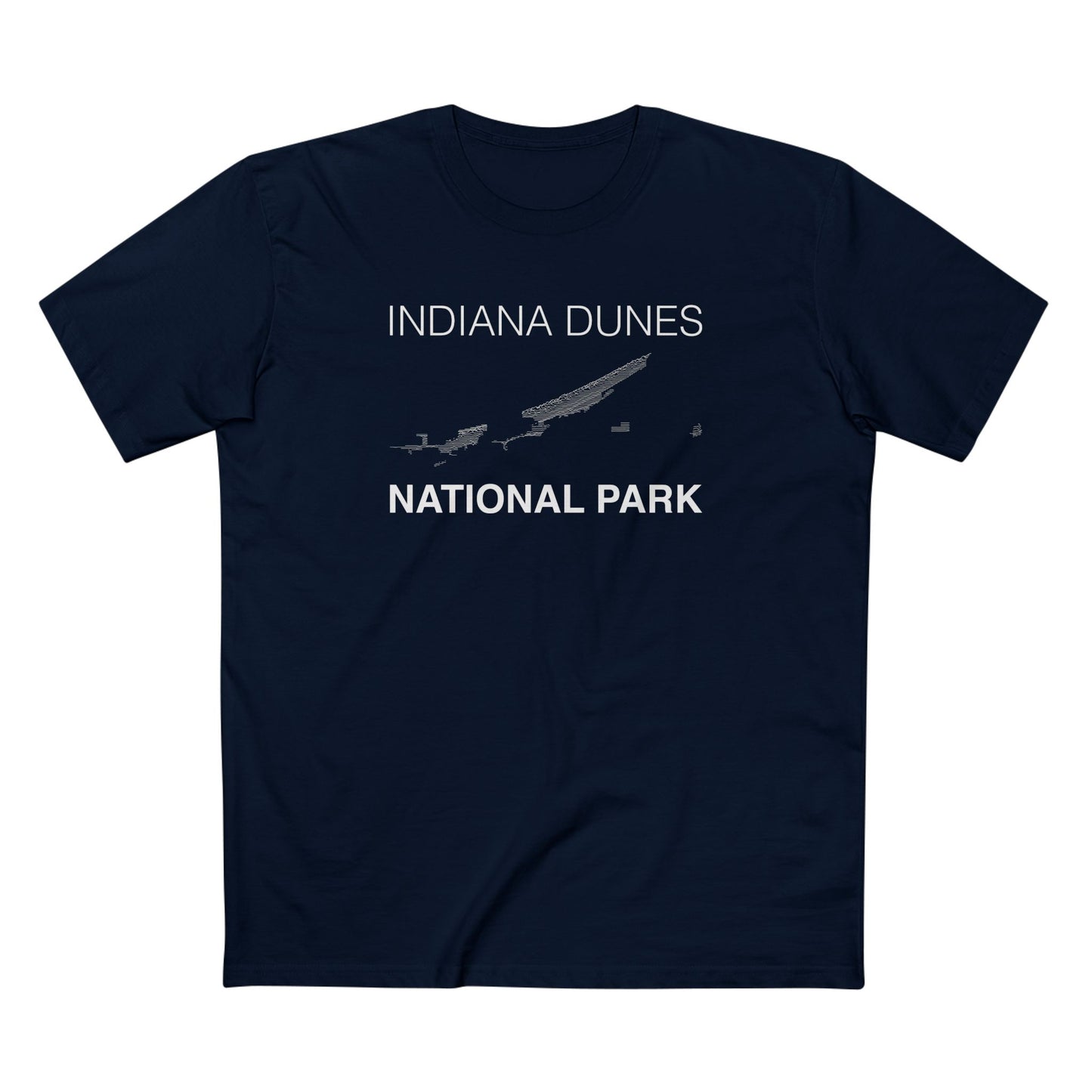 Indiana Dunes National Park T-Shirt Lines in Navy