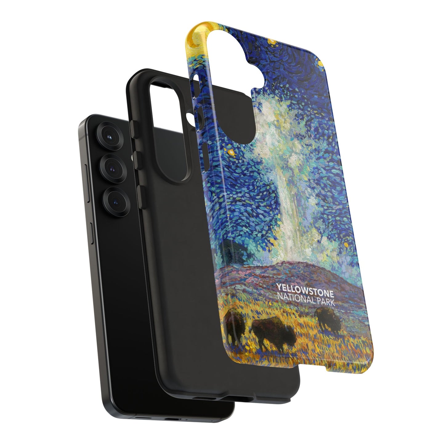Yellowstone National Park Phone Case - Old Faithful Starry Night