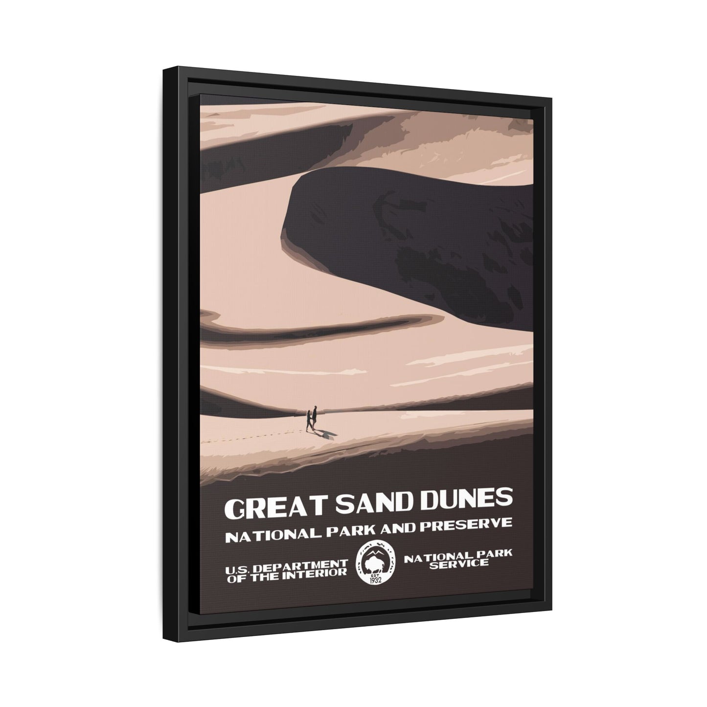 Great Sand Dunes National Park Framed Canvas - WPA Poster