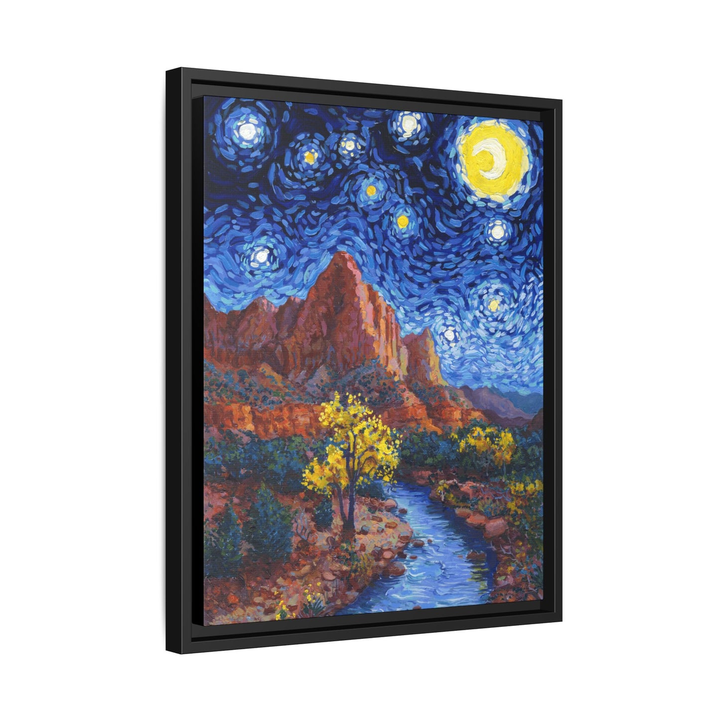 Zion National Park Framed Canvas - The Starry Night