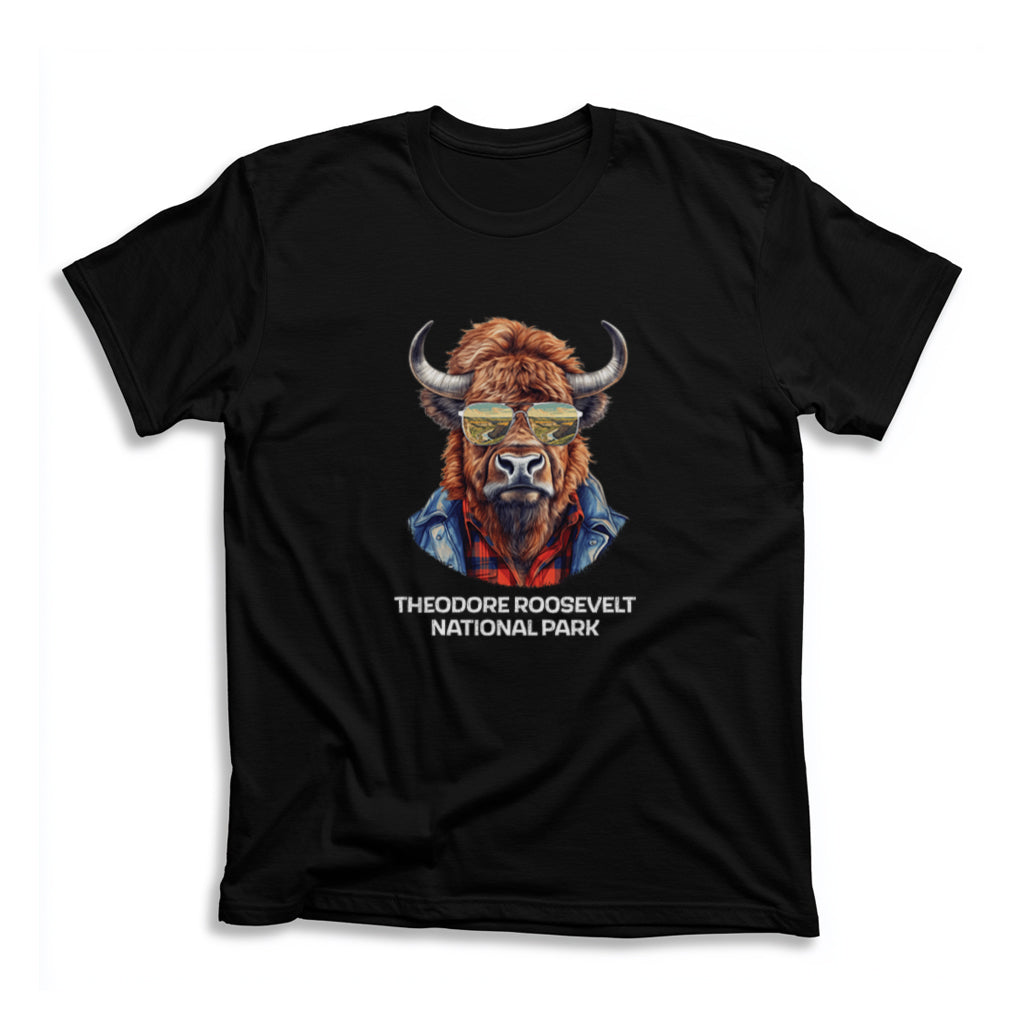 Theodore Roosevelt National Park T-Shirt - Bison in Black
