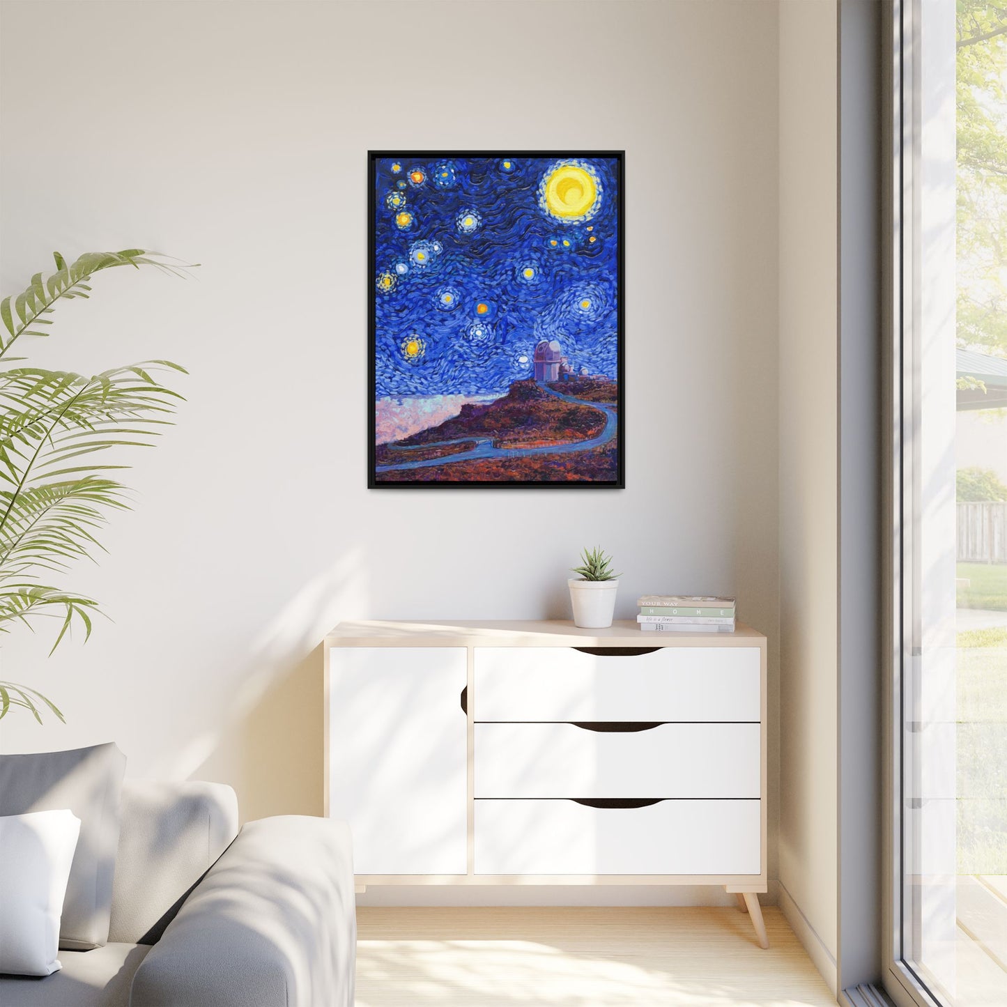 Haleakala National Park Telescope Framed Canvas - The Starry Night