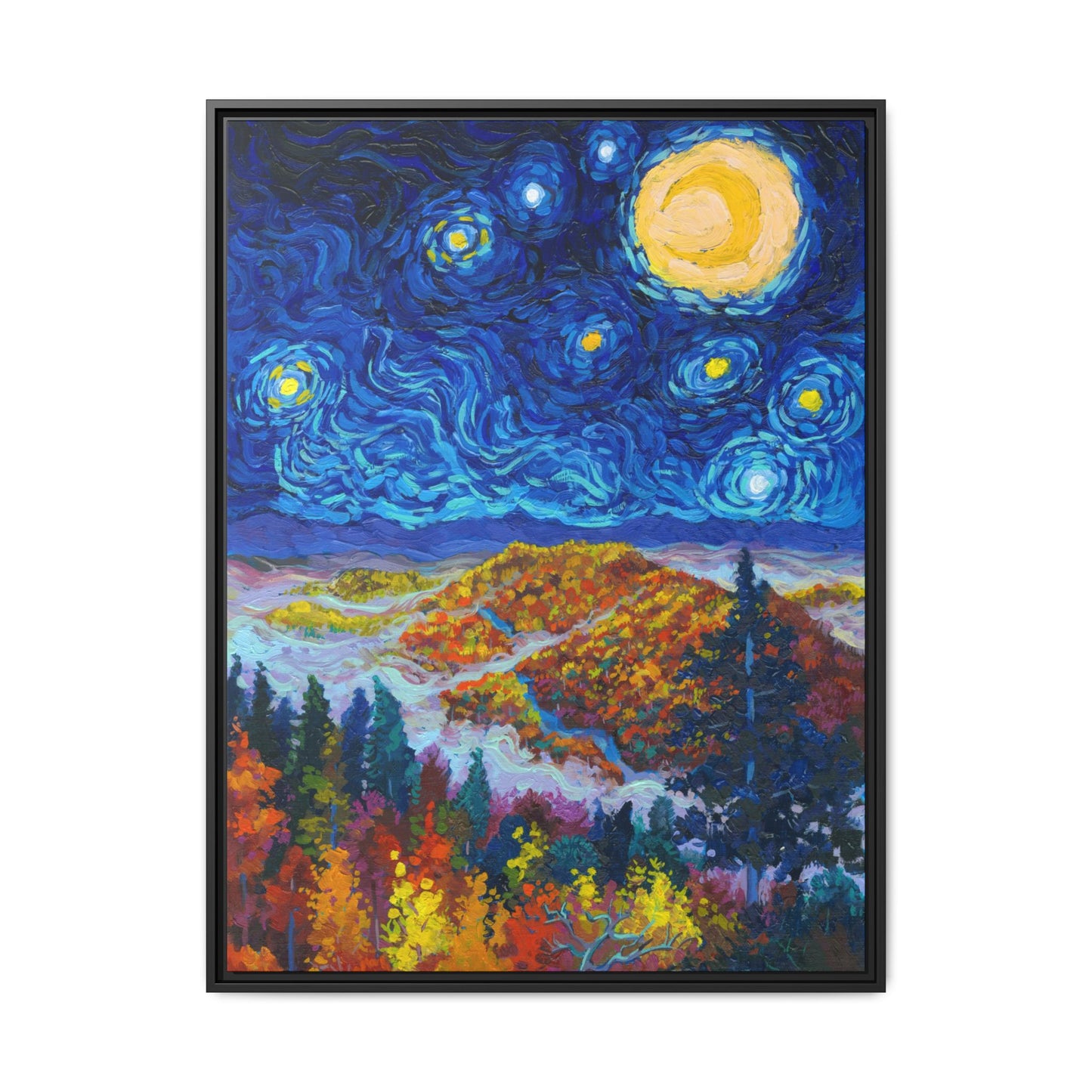 Great Smoky Mountains National Park Fall Colors Framed Canvas - The Starry Night