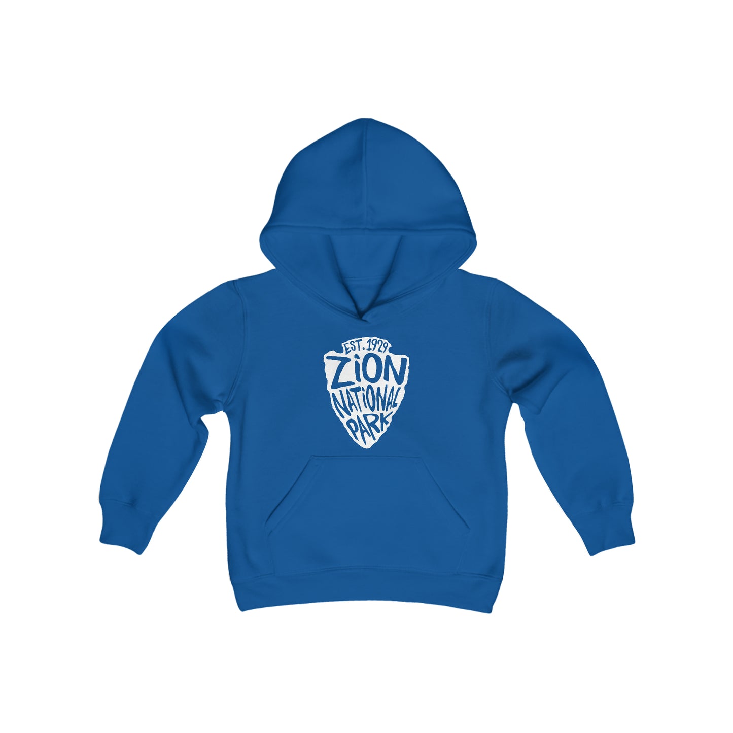 Zion National Park Kids Hoodie - Arrowhead Chunky Text