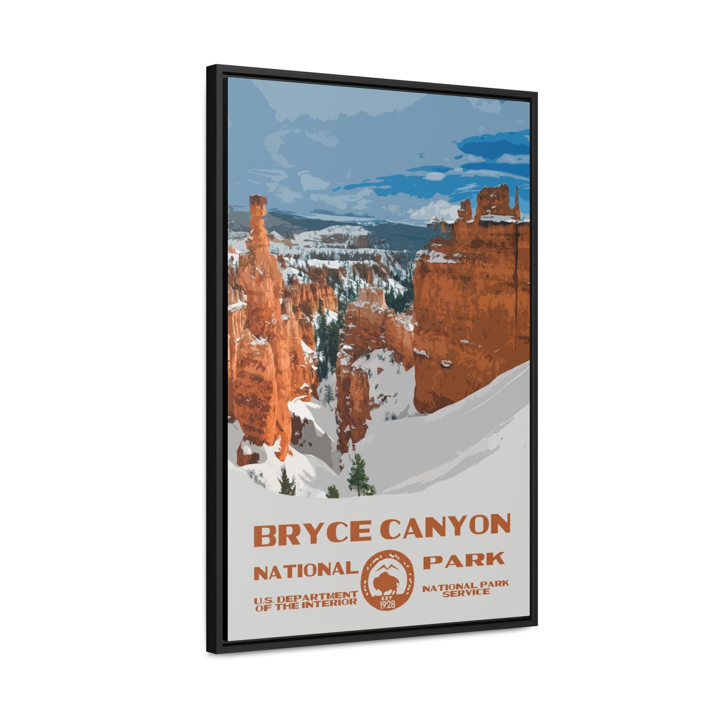 Bryce Canyon National Park Framed Canvas - WPA Poster