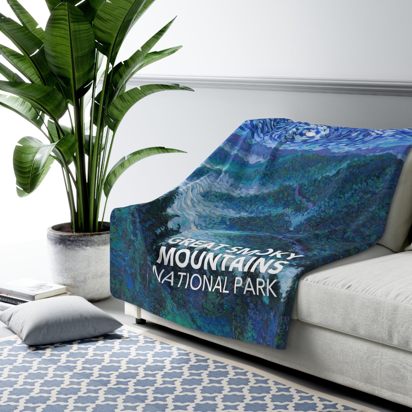 Great Smoky Mountains National Park Sherpa Blanket - The Starry Night