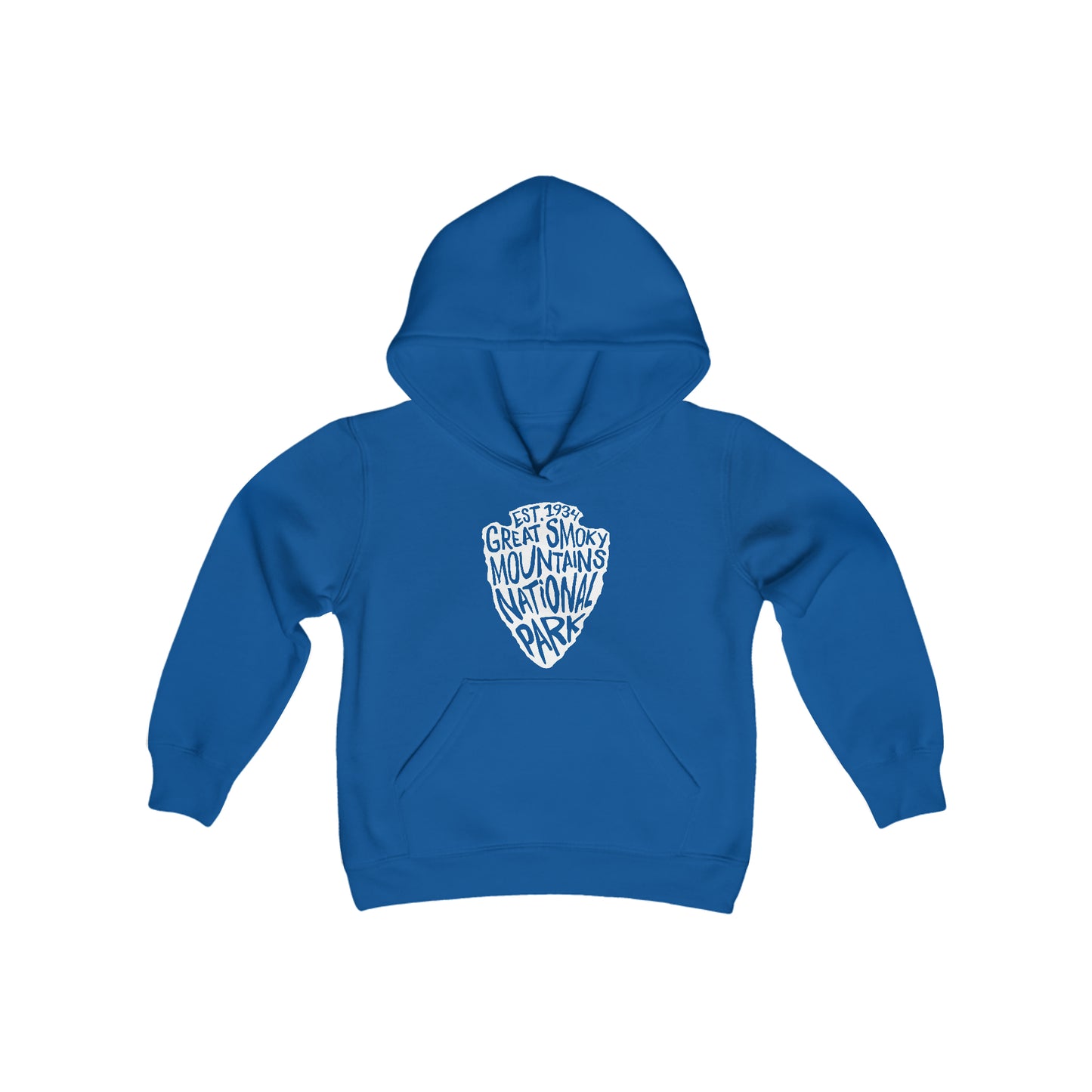 Great Smoky Mountains National Park Kids hoodie showcasing a National Park Service arrowhead design