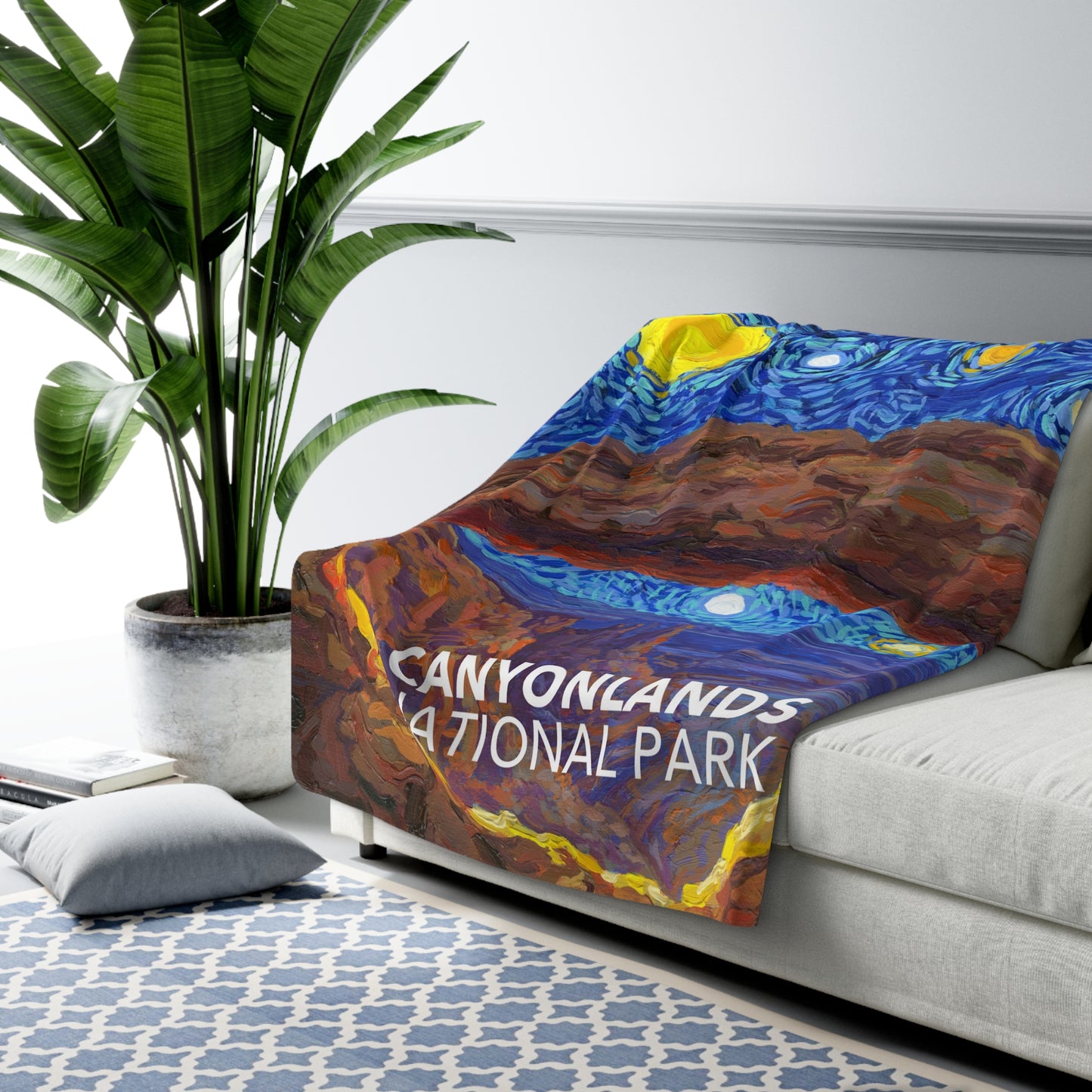 Canyonlands National Park Sherpa Blanket - The Starry Night