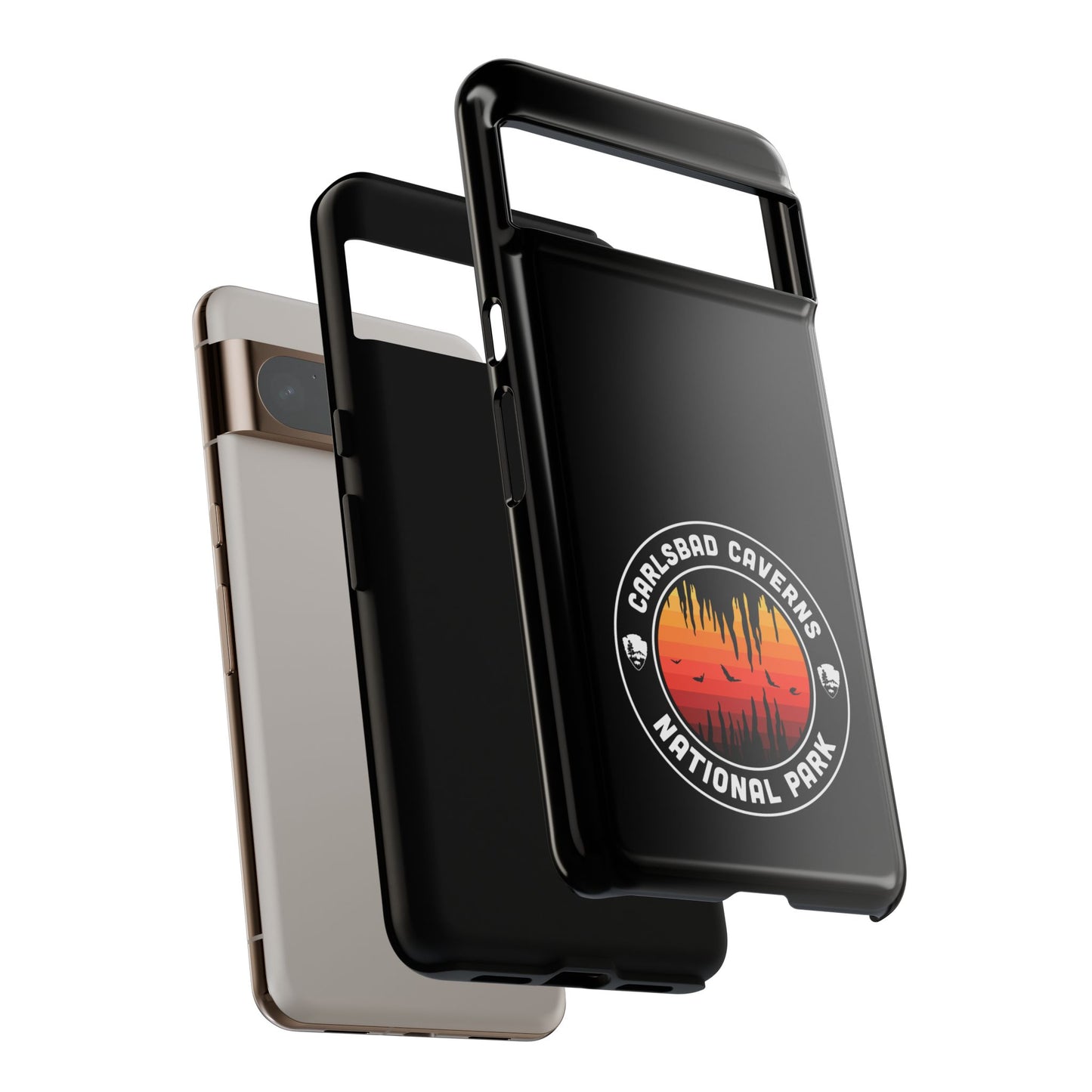 Carlsbad Caverns National Park Phone Case - Orange Round Emblem Design